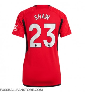 Manchester United Luke Shaw #23 Replik Heimtrikot Damen 2023-24 Kurzarm